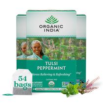 Chá de hortelã orgânico India Tulsi, 54 sacos, sem cafeína