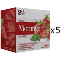 Chá de Morango Kit com 5 Caixas de 10 Sachês cada Chá de Morango Kit com 5 Caixas de 10 Sachês cada