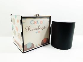 Chá de Revelação Elefantinho Kit Caneca Mágica + Caixa de madeira - Menino