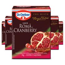 Chá de romã e cranberry dr. oetker kit com 5 caixas