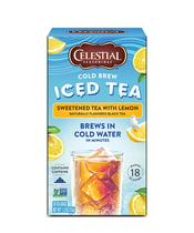 Chá Gelado Cold Brew Celestial Seasonings, Chá Doce com Limão, Contém Cafeína, 18 Sachês (Pacote com 6)