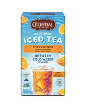 Chá Gelado Cold Brew Celestial Seasonings, Citrus Sunrise, Sem Cafeína, 18 saquinhos (Pacote com 6)