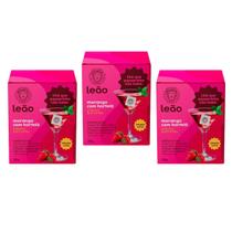 Chá Gelado Drink Leão Embalado Individual Morango Kit 3
