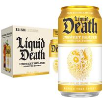 Chá Gelado Liquid Death Unsweet Reaper 355 ml Pack com 12 Chá Gelado Liquid Death Unsweet Reaper 355 ml Pack com 12