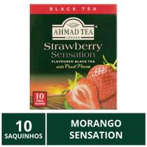 Chá Inglês Ahmad Tea, Morango Sensation, 10 saquinhos Chá Inglês Ahmad Tea, Morango Sensation, 10 saquinhos