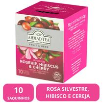 Chá Inglês Ahmad Tea Rosehip, Hibiscus, Cherry 10 Saquinhos