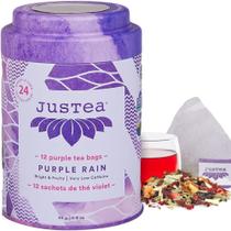 Chá JusTea Purple Rain Sachês Compostáveis Baixo Teor de Cafeína