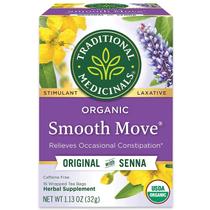 Chá laxante Traditional Medicinals Smooth Move 32 saquinhos de chá Chá laxante Traditional Medicinals Smooth Move 32 saquinhos de chá