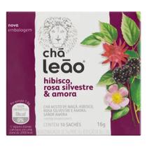 Chá Leão hibisco, rosa silvestre & amora em sachê.