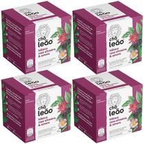 Chá Leão Hibisco Sabor Rosa Silvestre E Amora 16G - 4 Caixas