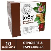 Chá Leão Premium, Gengibre e Especiarias, 10 saquinhos