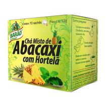 Chá Misto De Abacaxi Com Hortelã Barão 13G, Composto Natural De Abacaxi Com Hortelã, Verde, Sabor Refrescante E Revitali