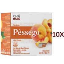 Chá Misto de Pêssego Maçã Mate Tostado e Laranja Vegano Cx. com 10 Sachês Kit 10 Chá Misto de Pêssego Maçã Mate Tostado e Laranja Vegano Cx. com 10 Sachês Kit 10