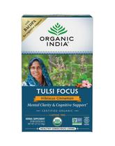 Chá ORGANIC INDIA Tulsi Focus Hibiscus Canela 18 sacos
