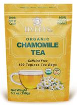 Chá Orgânico de Camomila HYLEYS 100 Sachês Sem Cafeína 150g