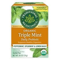 Chá Orgânico Triple Mint Traditional Medicinals 16 sachês Chá Orgânico Triple Mint Traditional Medicinals 16 sachês