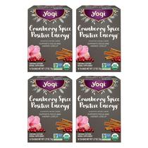 Chá orgânico Yogi Cranberry Spice Positive Energy 64 sacos