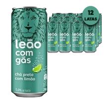 Chá Preto Com Limão Com Gás Leão Iced Tea 290Ml (12 Latas)