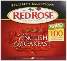 Chá Preto English Breakfast Red Rose 40 sachês Sem Glúten Chá Preto English Breakfast Red Rose 40 sachês Sem Glúten
