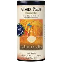 Chá Preto Ginger Peach da The Republic of Tea, 50 sachês