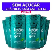 Chá Preto Matte Leão Limão com Gás Zero Açúcar Lata 290ml, 6 unidades