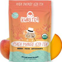 Chá Preto Orgânico Kubo Tea Pêssego Manga com Alta Cafeína 20 Sachês Chá Preto Orgânico Kubo Tea Pêssego Manga com Alta Cafeína 20 Sachês
