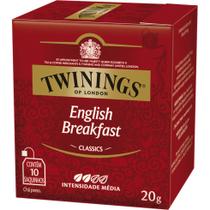 Chá Preto Twinings English Breakfast 20g com 10 sachês