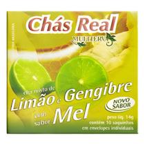 Chá Real 14g Limão Gengibre Mel Com 10 Saquinhos -4 Unidades