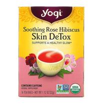 Chá Skin Detox Hibisco Rosa Calmante, 16 Saquinhos,32G, Yogi