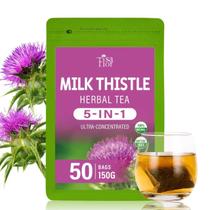 Chá TisaFlor Milk Thistle 5 em 1, 50 sacos, saúde do fígado Chá TisaFlor Milk Thistle 5 em 1, 50 sacos, saúde do fígado