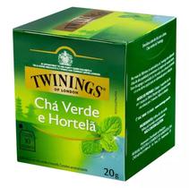 Cha Twinings 20G DP com 10 saches Verde com Hortelã