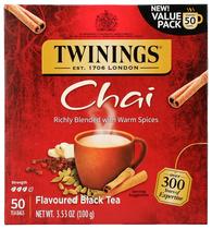 Chá Twinings Chai Preto 50 Sachês com Cafeína 100 g
