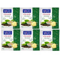 Chá Verde Abacaxi C Hortelã Zero Açucar Diet Natural Kit 6 Fonte de Vitamina C 8g Magro