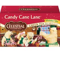 Chá Verde Celestial Seasonings, Candy Cane Lane Descafeinado, 20 Unidades