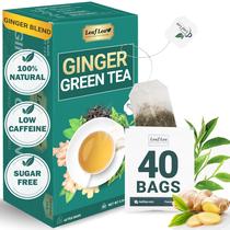 Chá Verde com Gengibre LeafLea 40 Sachês Sem Açúcar Chá Verde com Gengibre LeafLea 40 Sachês Sem Açúcar