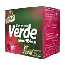 Chá Verde Com Hibisco Barão 13G, Composto Natural De Chá Verde E Hibisco, Rosa, Sabor Suave Floral E Refrescante, Ingred
