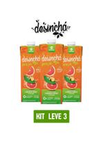 Chá verde desinchá pra já laranja e gengibre 1l - kit 3 unid