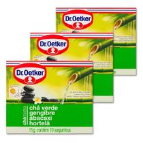 Chá Verde Dr. Oetker Gengibre Abacaxi Hortelã Kit 3 Caixas