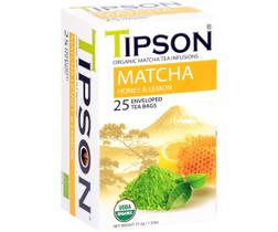 Chá verde Matcha Tipson, mel orgânico, sabor limão, 25 sacos