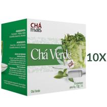 Chá Verde Natural Vegano Cx. com 10 Sachês Kit 10