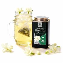 Chá Verde Orgânico de Jasmim TETWIN 40 sachês em lata com fecho Chá Verde Orgânico de Jasmim TETWIN 40 sachês em lata com fecho