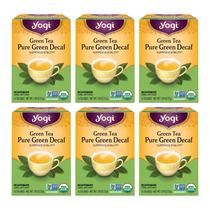 Chá verde Yogi Pure Green Decaf 96 saquinhos de chá, pacote com 6