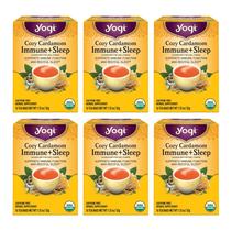Chá Yogi Cozy Cardamom Immune & Sleep 16 sacos x 6 pacotes