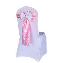 Chair Back Bow personalizável rosa em dois tons para casamento Chair Back Bow personalizável rosa em dois tons para casamento
