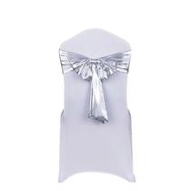 Chair Back Flower Elastic Silver Polyester para casamentos