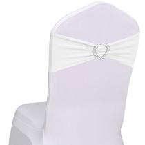 Chair Sashes Bands Fbewom Spandex White, pacote com 30 unidades para casamento