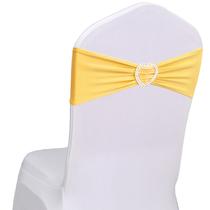 Chair Sashes Fbewom Yellow, pacote com 30 unidades elásticas para banquetes e casamentos
