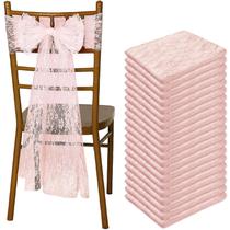 Chair Sashes VitalCozy Vintage White Lace 50 unidades rosa