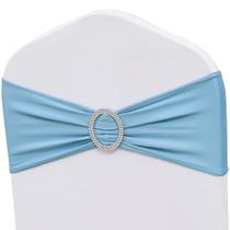 Chair Sashes ZSJFMF Spandex Baby Blue, pacote com 50 fivelas