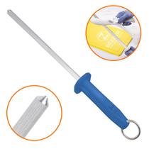 Chaira Inox Estriada Amolador de Faca Mundial 5541 12 pol Cabo Azul Antibacteria Fuzil Afiador
